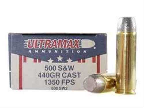 500 S&W 20 Rounds Ammunition Ultramax 440 Grain Lead